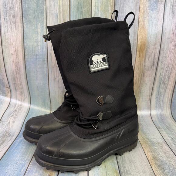 Sorel Men's Bear Boots Size 11 Black Winter Thermo Plus Felt Liner Waterproof - Picture 1 of 6